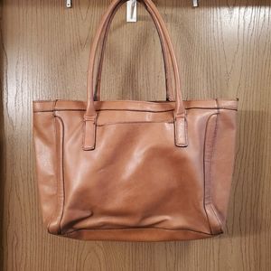 Merona Brown Faux Leather Tote Handbag